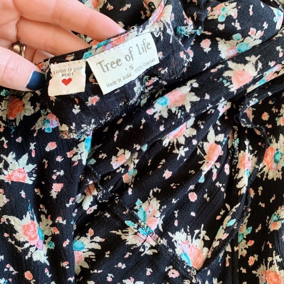 Tree Of Life boho wrap dress with bell sleeves. - Picture 4 of 5